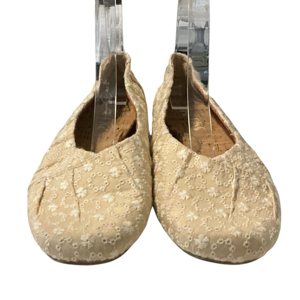 KORKS By‎ Kork Ease Shoes Womens 7.5 M Palmer Slip On Ballet Flats Beige Fabric